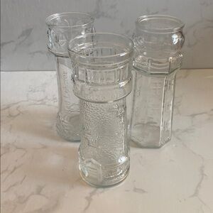 Set of Three Vintage 1980's Red Lobster Light House Glasses Tall Kitchen Dining